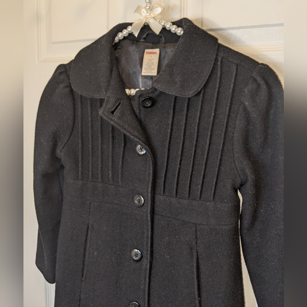 Gymboree Girls Size 7 Black, Wool Dress Coat - Picture 3 of 6